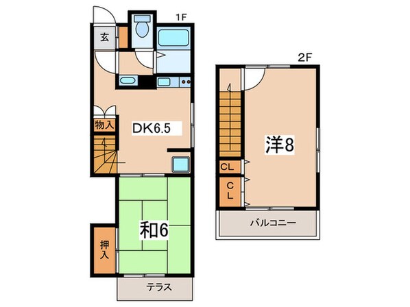 アネックス２号（テラスハウス）の物件間取画像